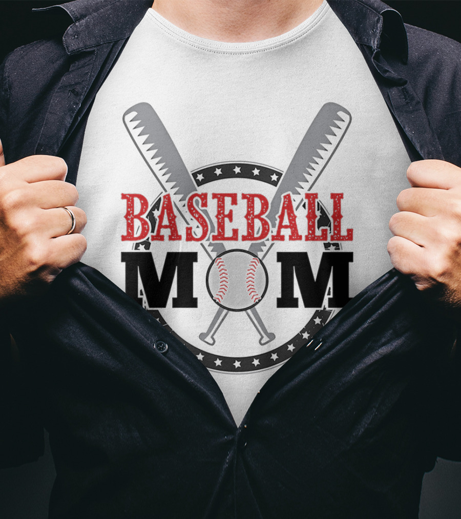 Baseball Mom Crossbats Star Circle T-Shirt