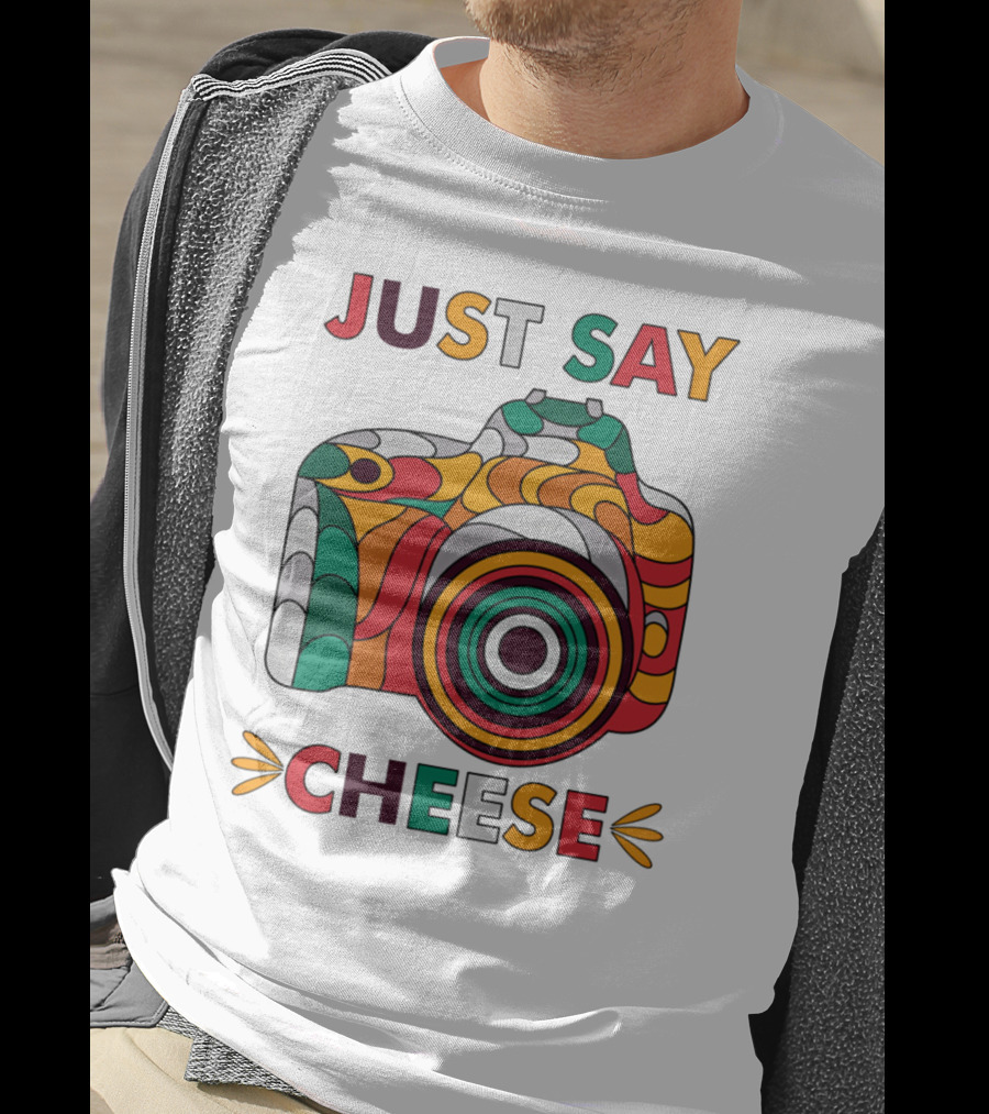 Just Say Cheese Colorful Camera T-Shirt