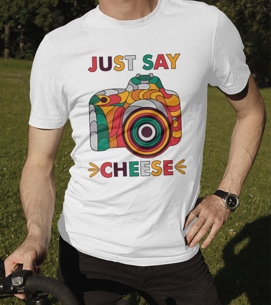 Just Say Cheese Colorful Camera T-Shirt