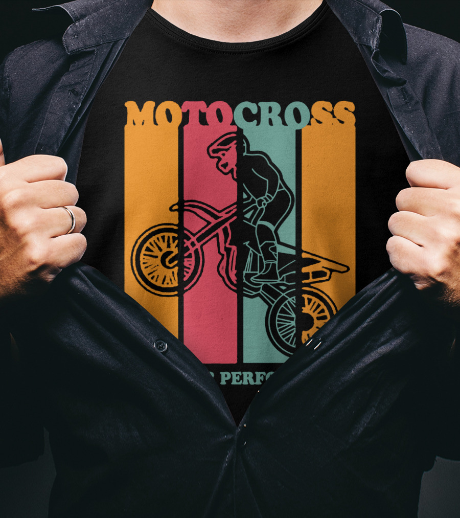 Moto Cross Superior Performance Vintage Stripes Rider T-Shirt