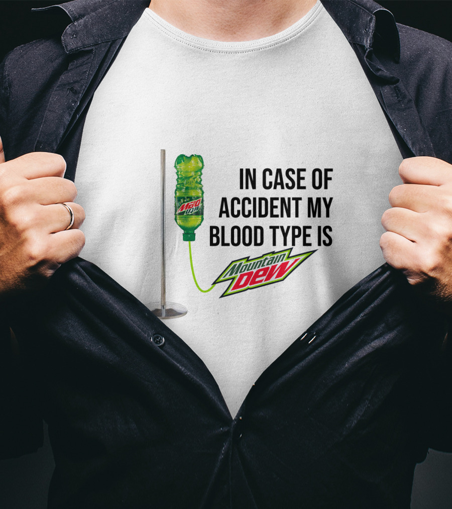 Blood Type IV Mountain Dew Emergency Kit T-Shirt