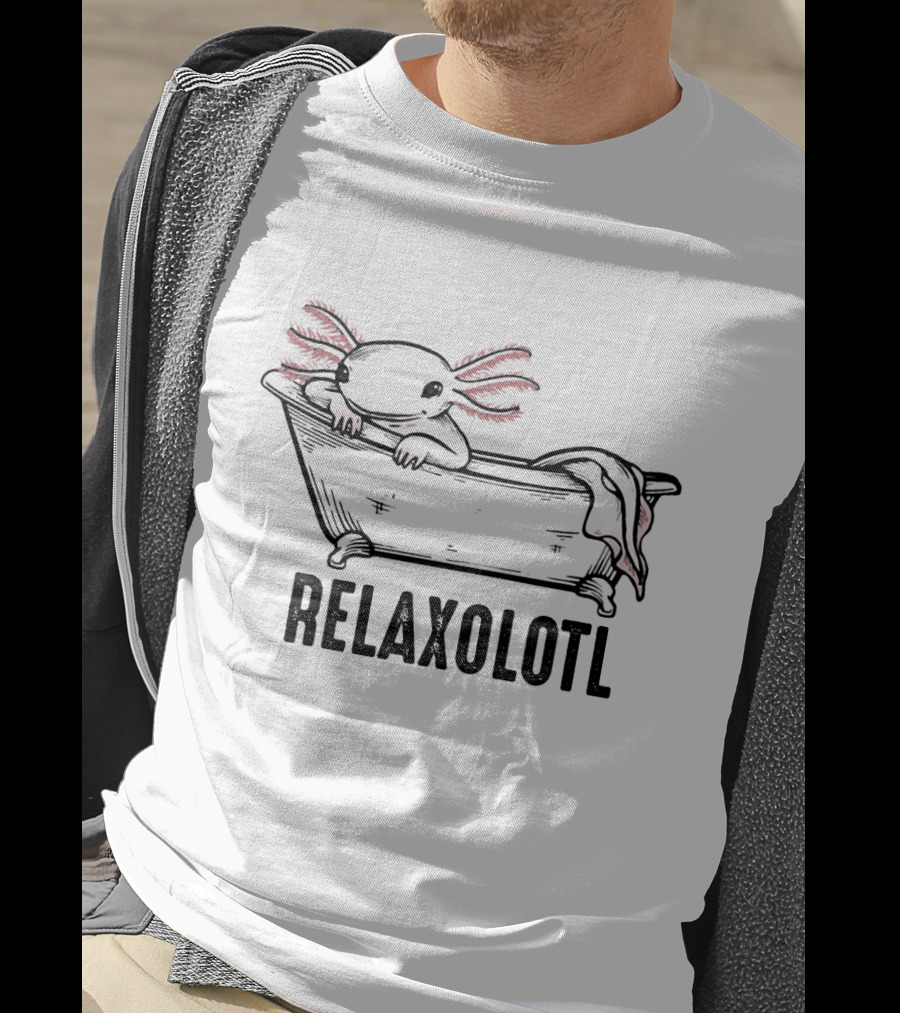 Relaxing Axolotl Bathtub Relaxolotl T-Shirt
