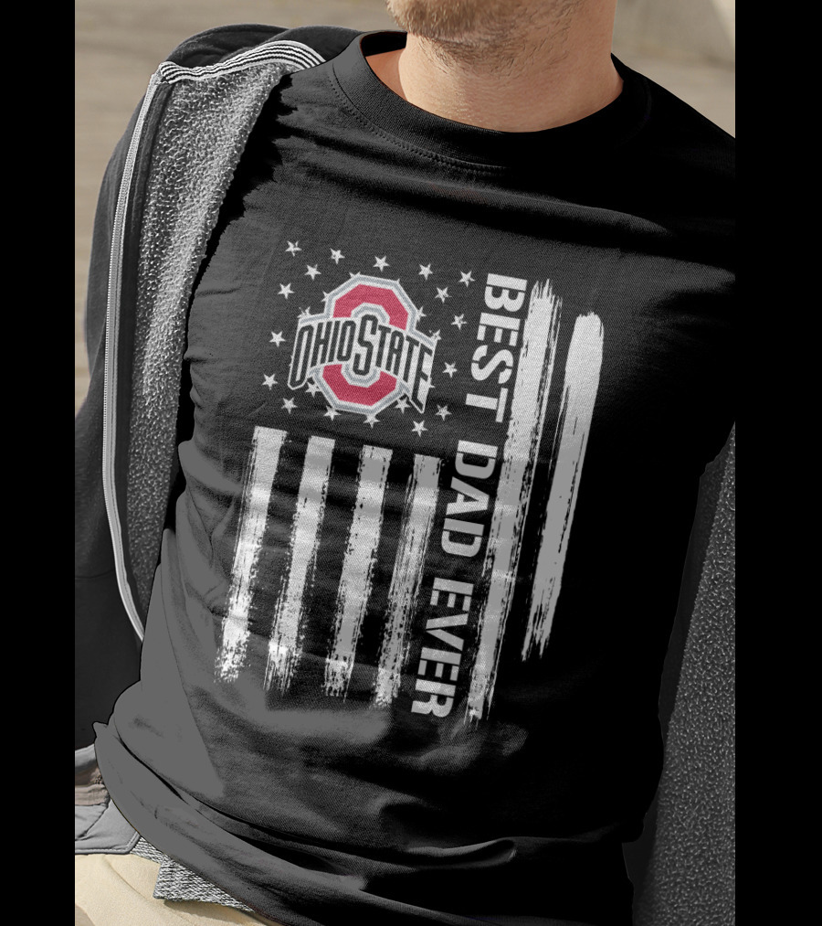 Ohio State Best Dad Ever Flag T-Shirt