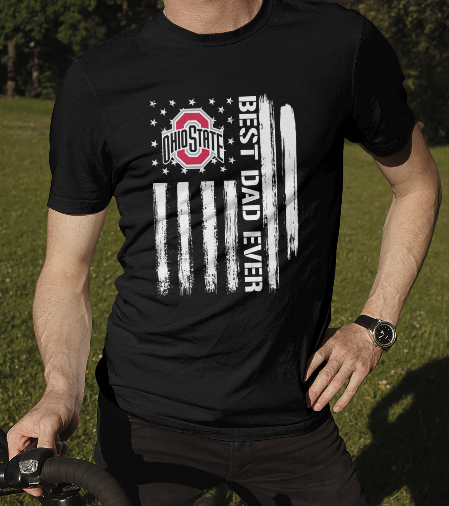 Ohio State Best Dad Ever Flag T-Shirt