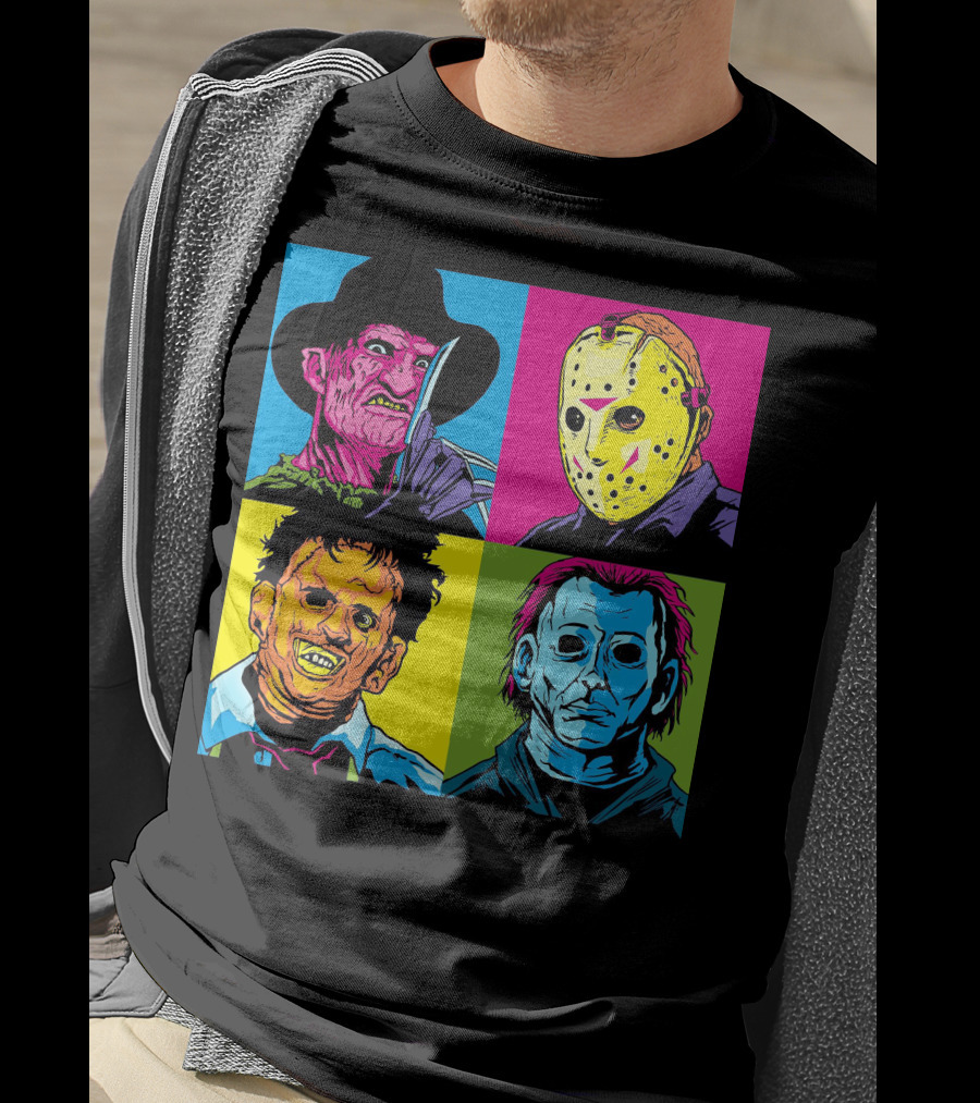 Freddy Krueger Jason Voorhees Leatherface Michael Myers Horror Movie Pop T-Shirt
