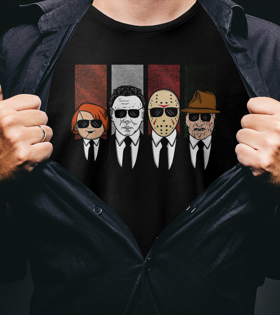Horror Movie Characters In Reservoir Dogs T-Shirt