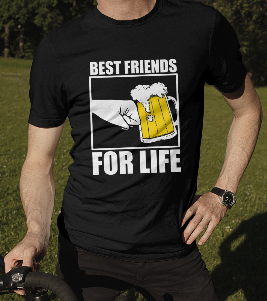 Best Friends For Life Beer Mug Fist Bump T-Shirt