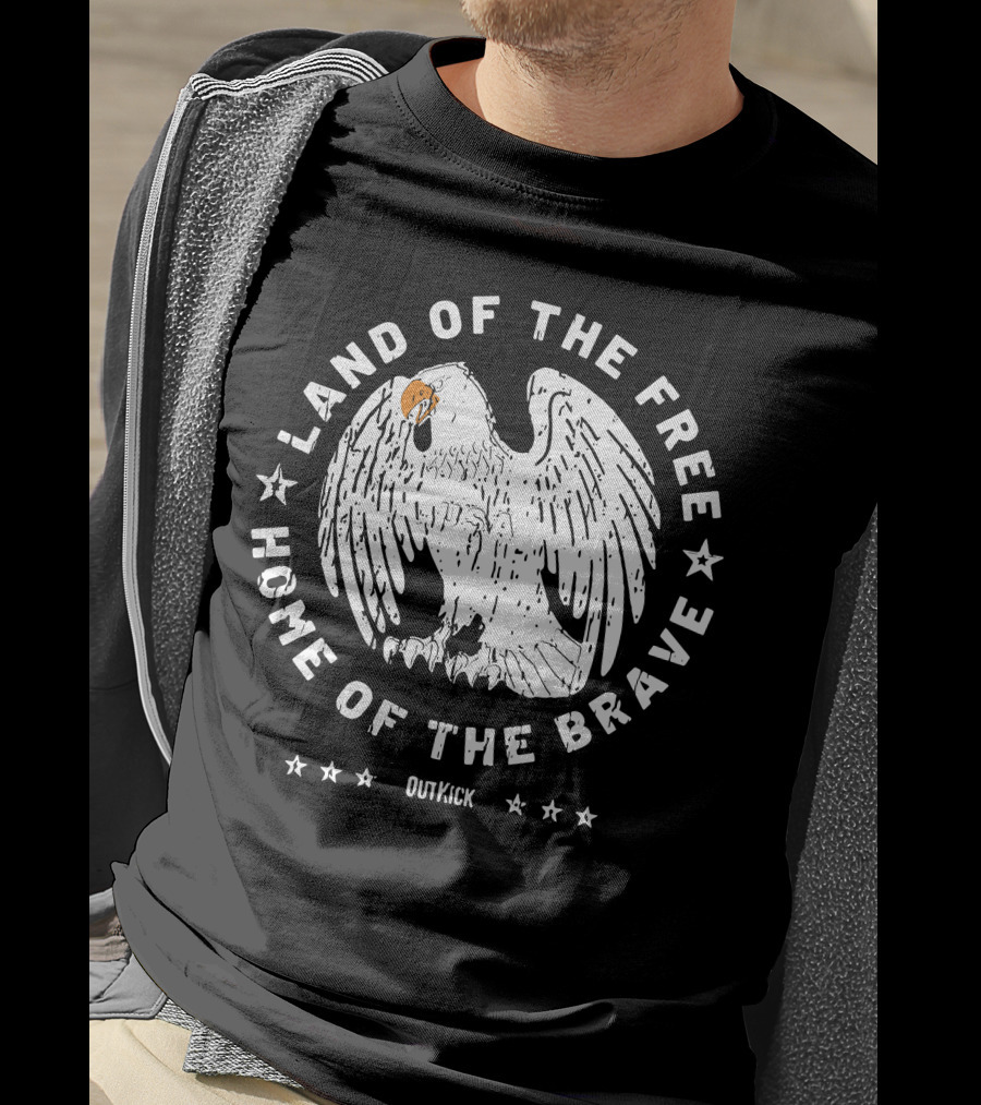 Land Of The Free Home Of The Brave Eagle OutKick T-Shirt