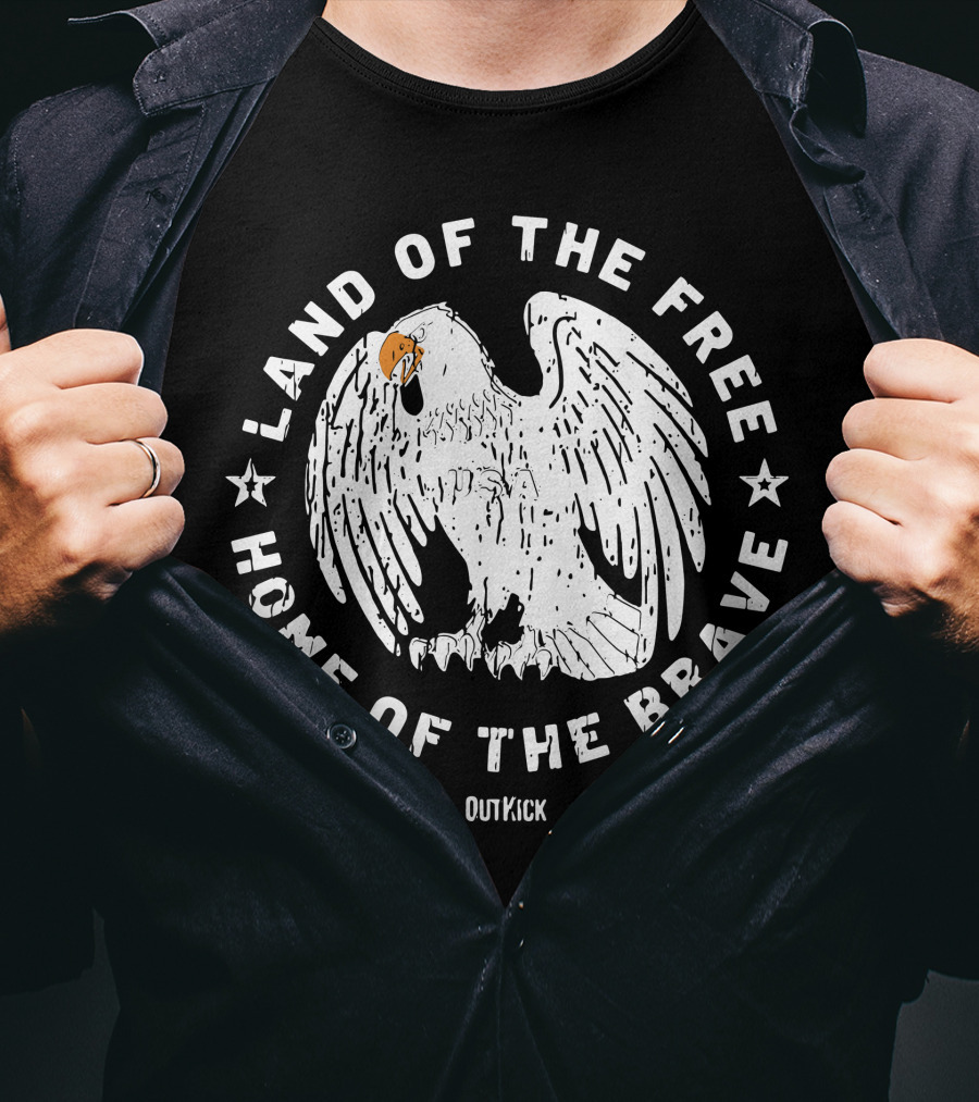 Land Of The Free Home Of The Brave Eagle OutKick T-Shirt