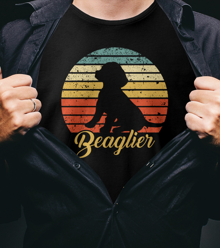 Beaglier Silhouette Vintage Stripes T-Shirt