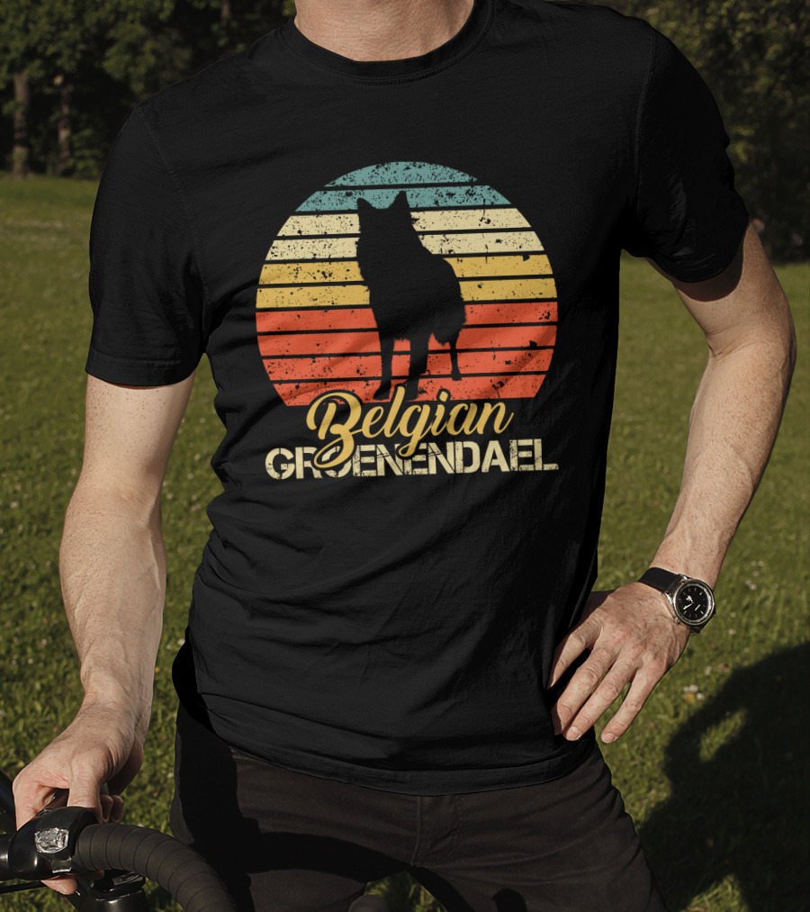 Vintage Style Retro Sunset Belgian Groenendael T-Shirt
