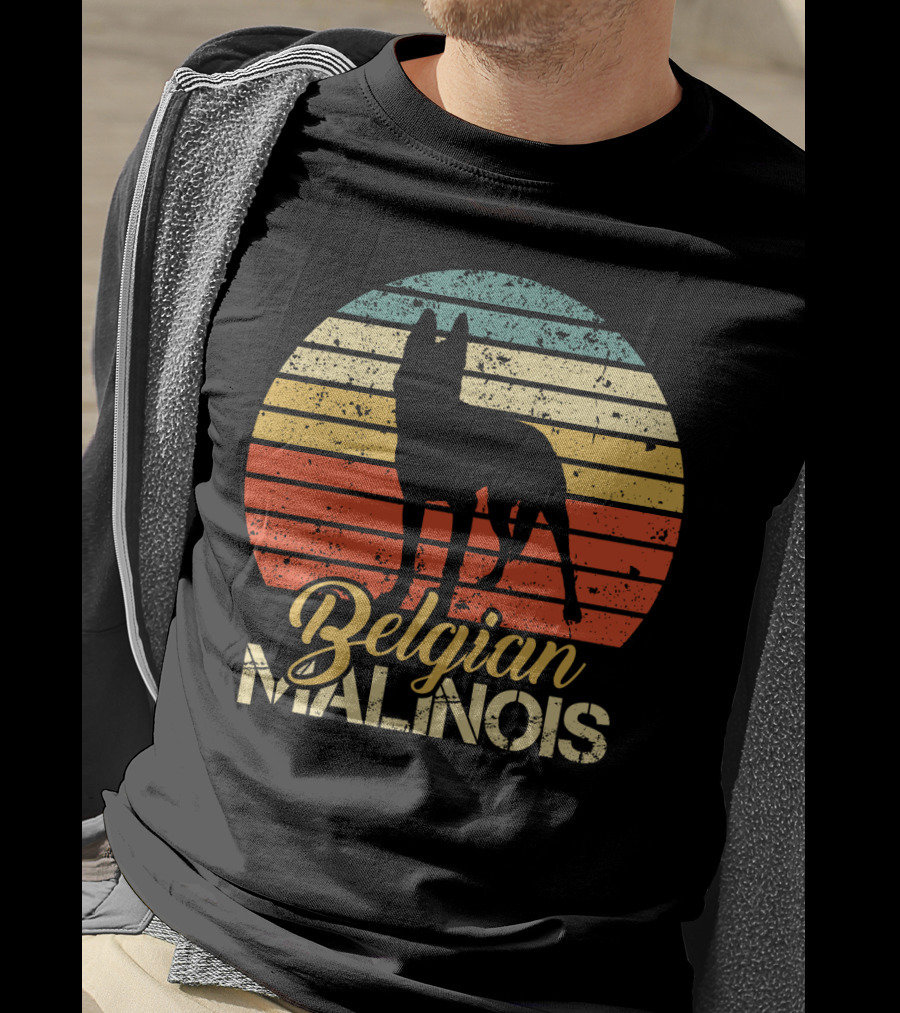 Retro Sunset Belgian Malinois T-Shirt