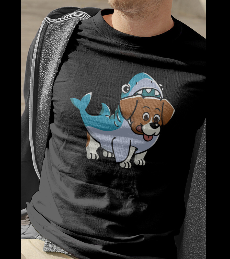 Beagle Shark Costume Hybrid Character T-Shirt