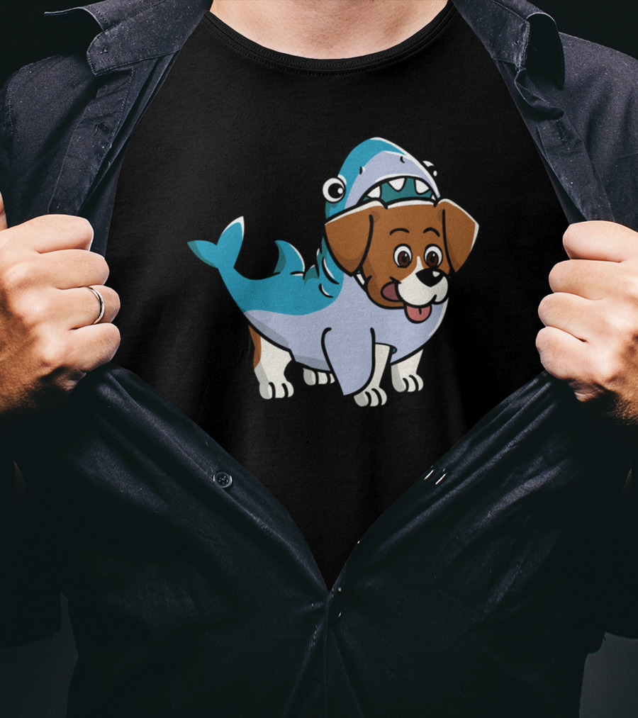 Beagle Shark Costume Hybrid Character T-Shirt