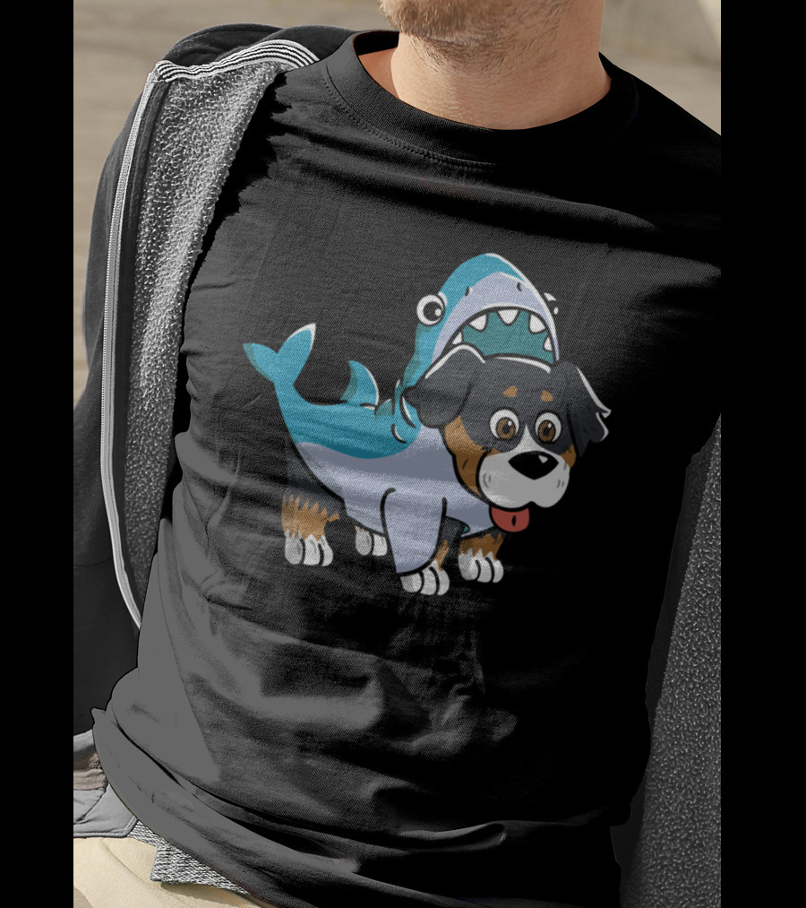 Bernese Mountain Dog In Shark Costume Fun T-Shirt