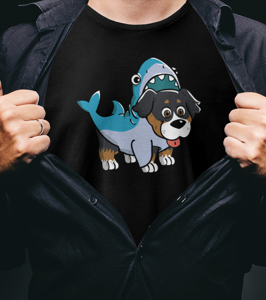 Bernese Mountain Dog In Shark Costume Fun T-Shirt