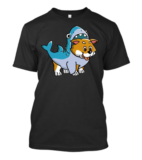 Shiba Inu Shark Costume Fusion Fun T-Shirt