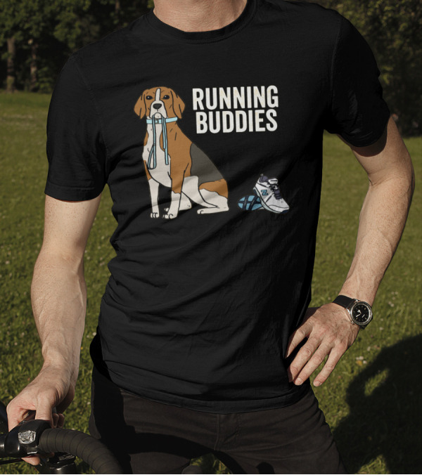 Beagle Running Buddies With Shoe And Leash T-Shirt