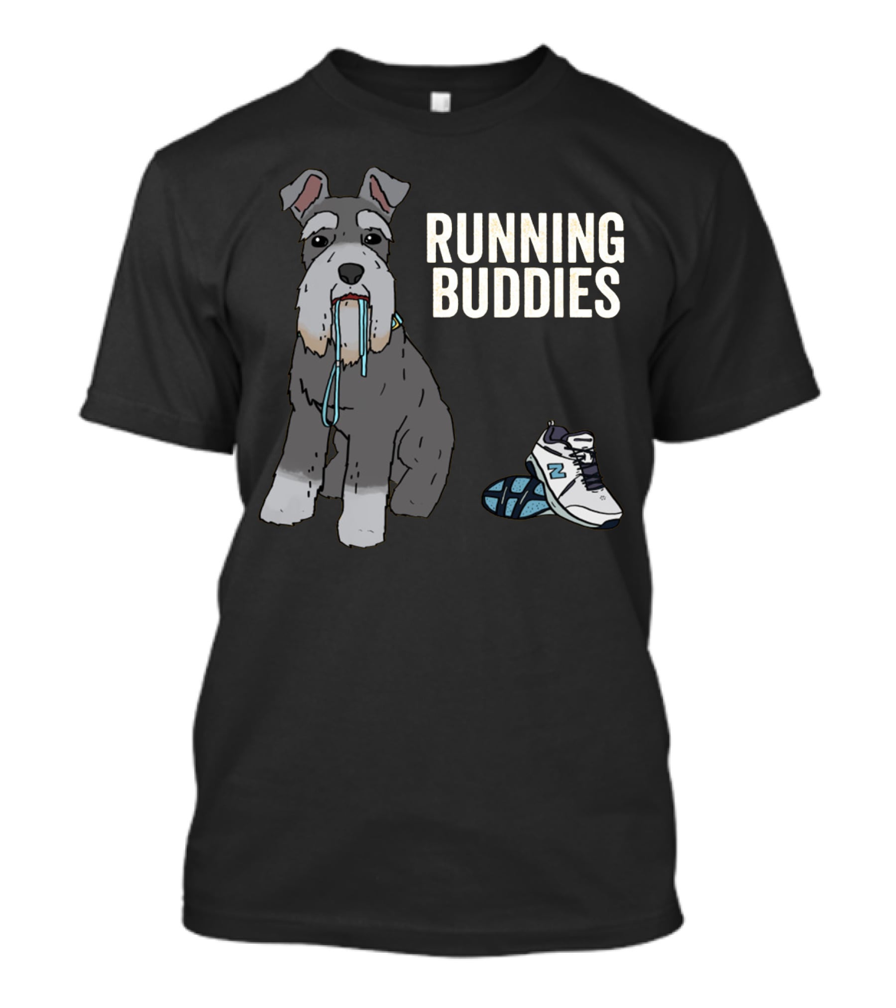 Schnauzer Running Buddies With Athletic Shoes And Laces T-Shirt