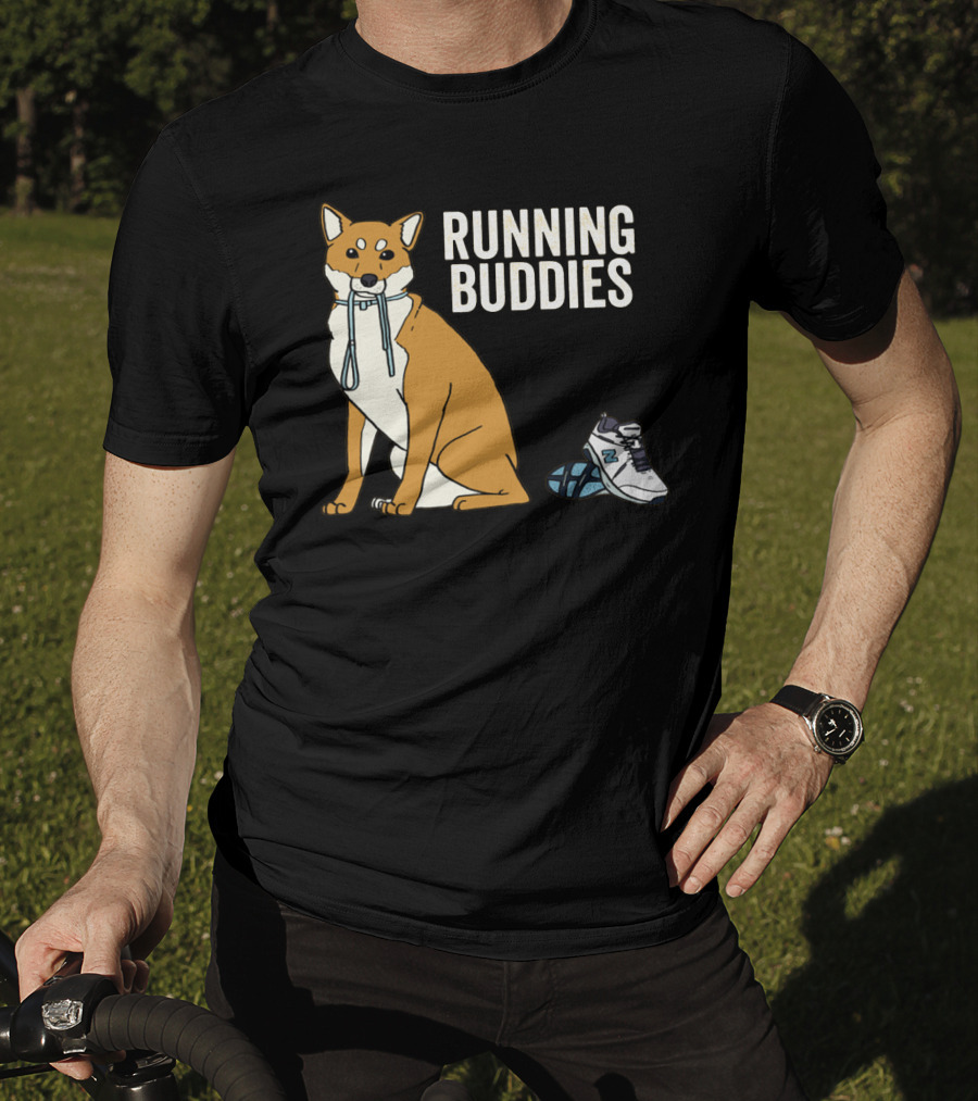 Shiba Inu Running Buddies With Sneakers T-Shirt