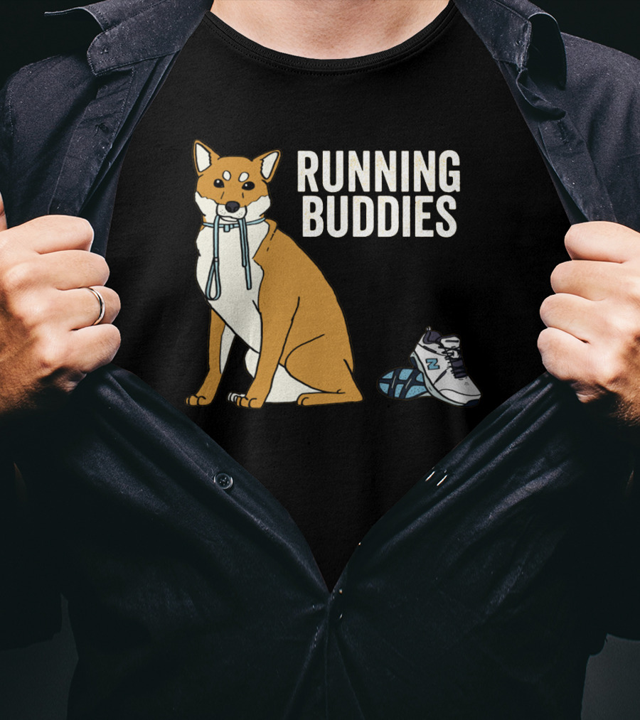 Shiba Inu Running Buddies With Sneakers T-Shirt
