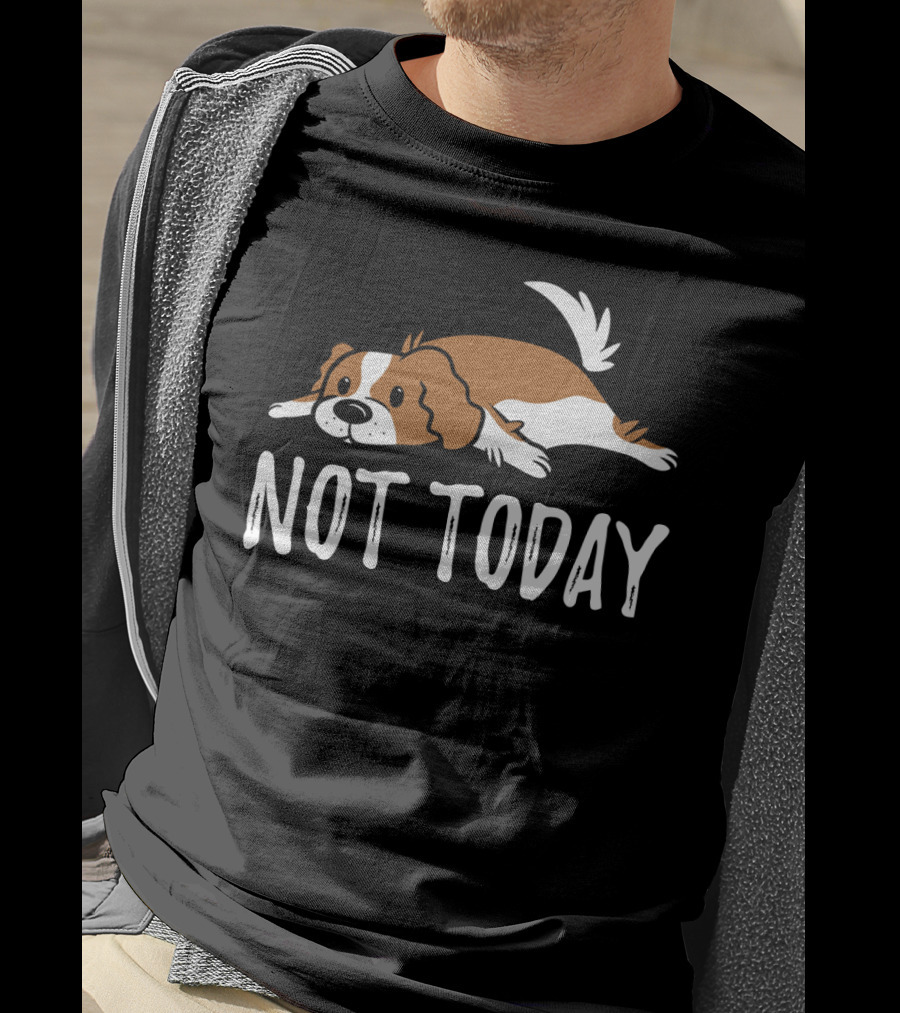 Cavalier King Charles Dog Not Today Relaxed Mood T-Shirt