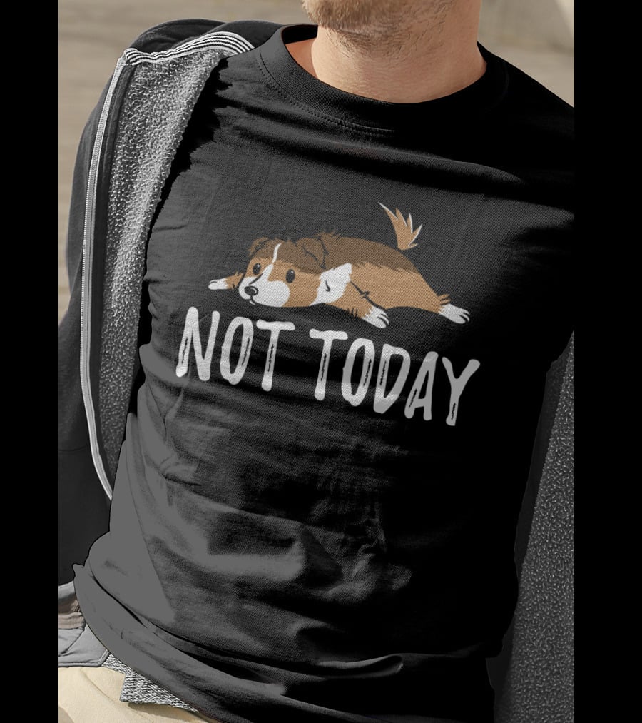 Sheltie Not Today Adorable Relaxed Dog T-Shirt