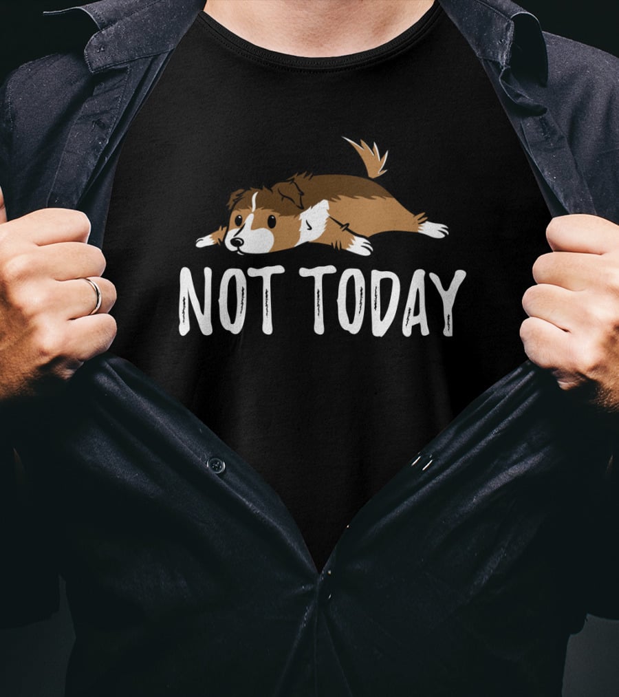 Sheltie Not Today Adorable Relaxed Dog T-Shirt