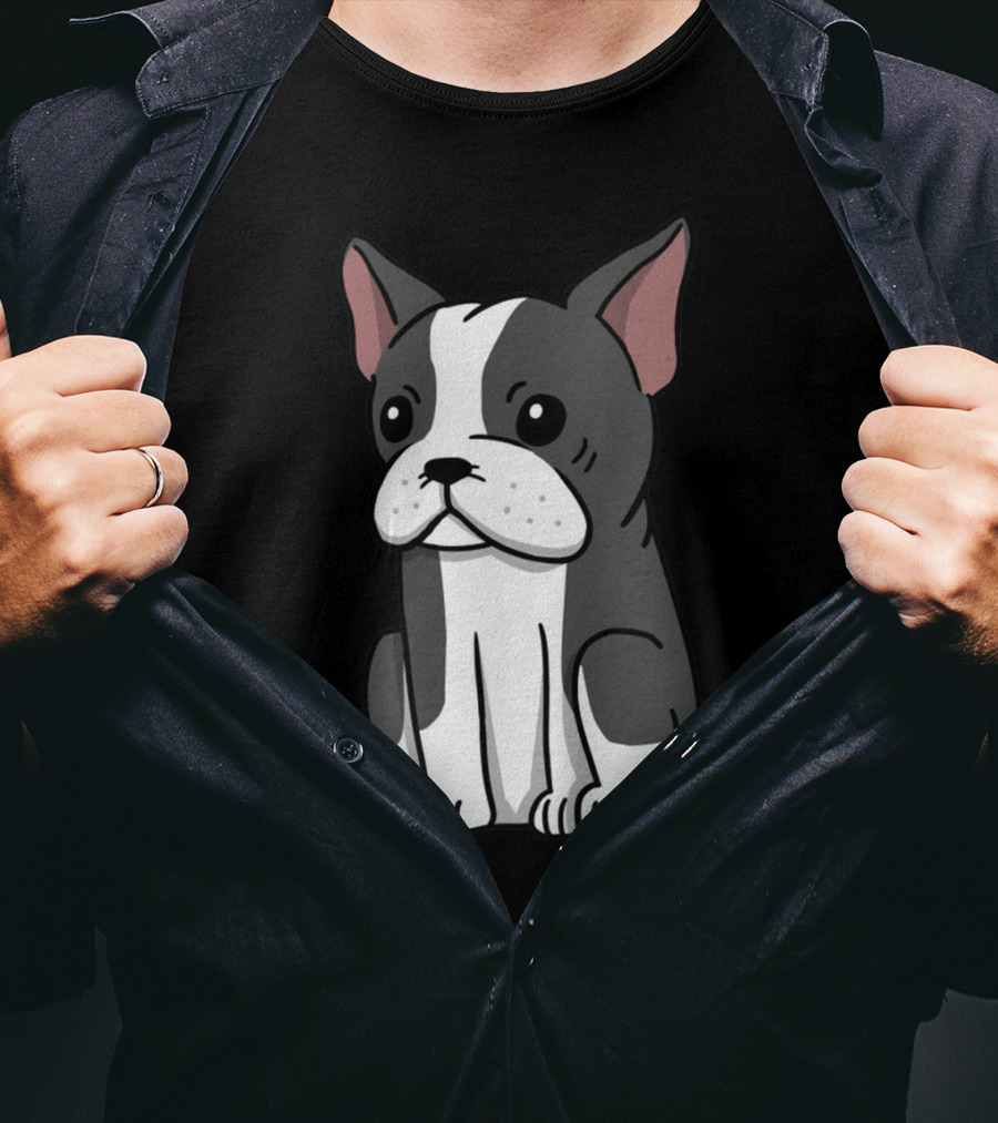 Boston Terrier Cute Cartoon T-Shirt