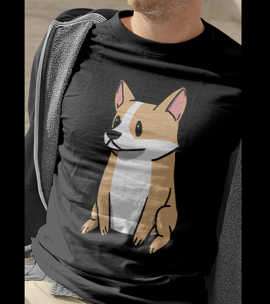 Corgi Illustration Pembroke Welsh Cartoon Dog T-Shirt