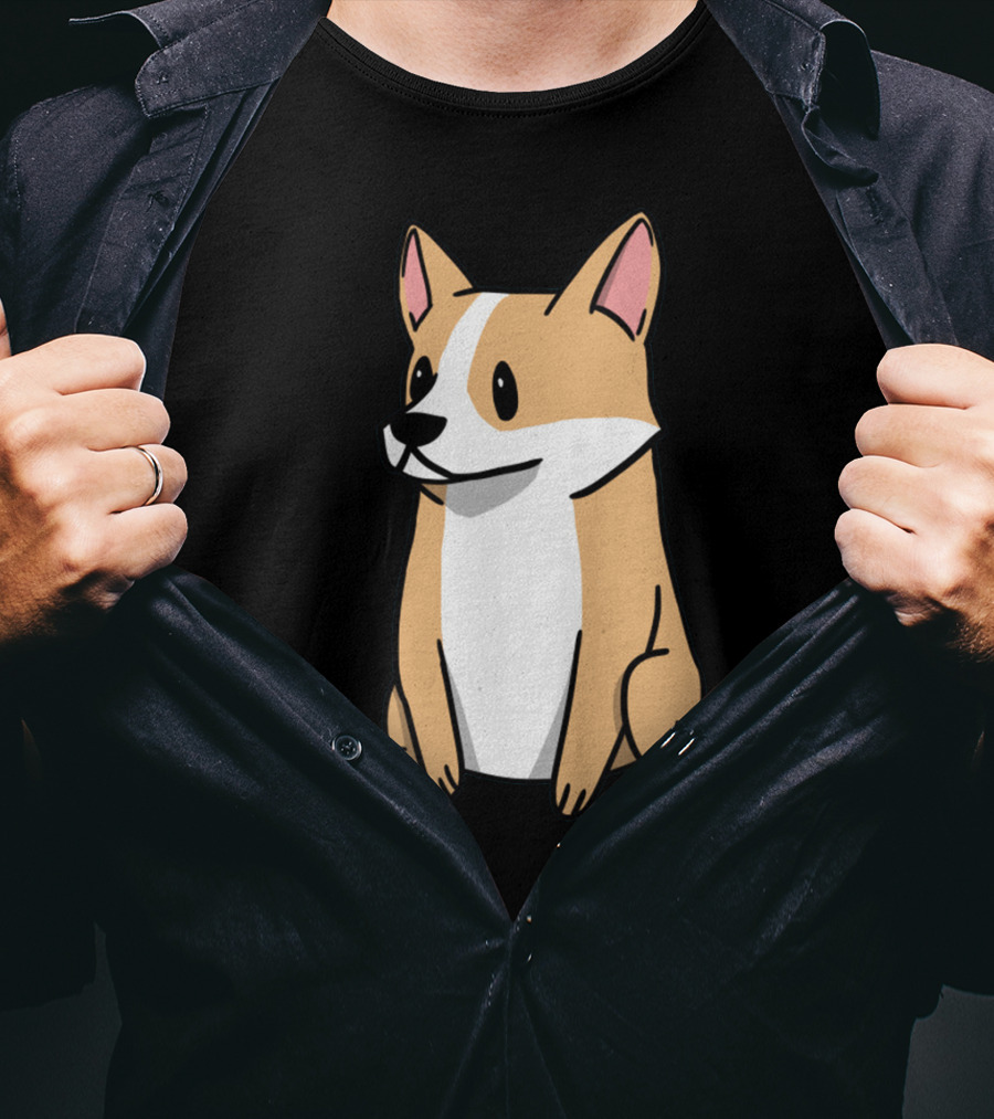 Corgi Illustration Pembroke Welsh Cartoon Dog T-Shirt