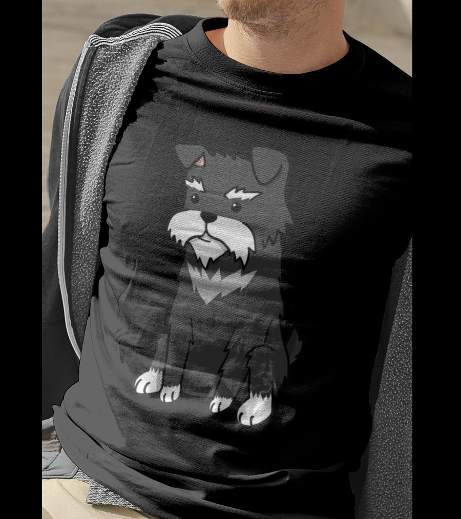 Schnauzer Cartoon Style Cute Dog T-Shirt