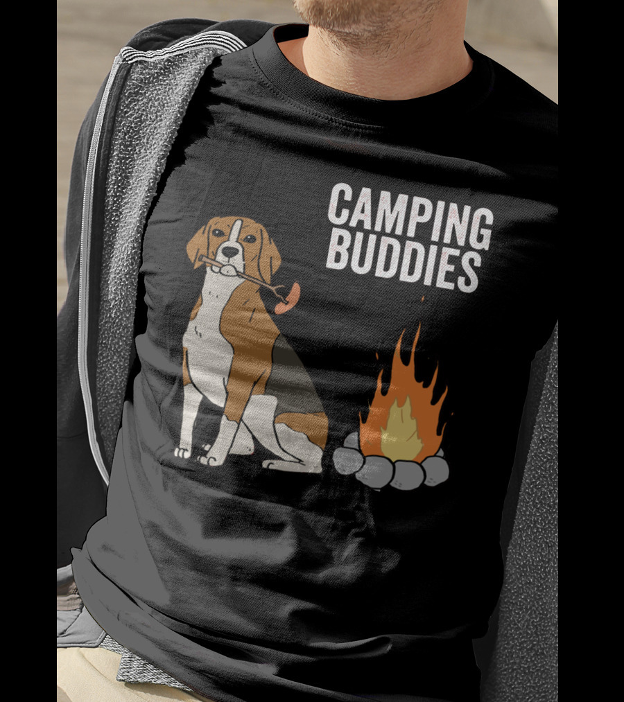 Campground Adventure With Beagle And Campfire Buddies T-Shirt
