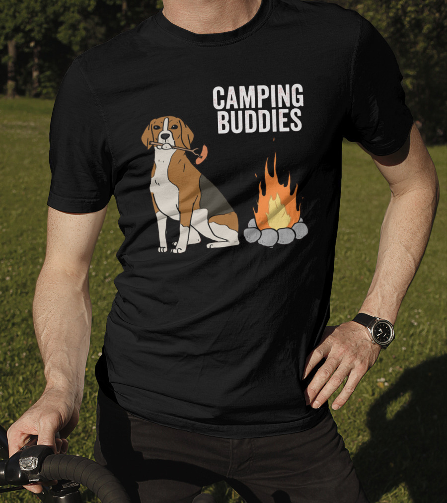 Campground Adventure With Beagle And Campfire Buddies T-Shirt