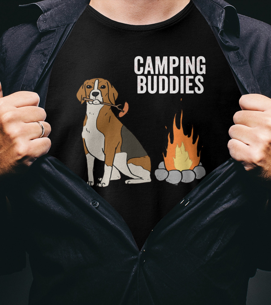 Campground Adventure With Beagle And Campfire Buddies T-Shirt