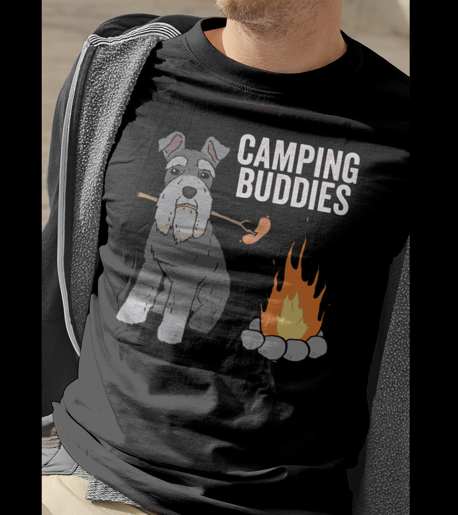 Schnauzer And Campfire Fun: Camping Buddies Delight T-Shirt