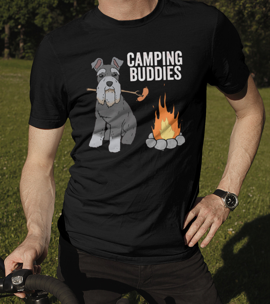 Schnauzer And Campfire Fun: Camping Buddies Delight T-Shirt