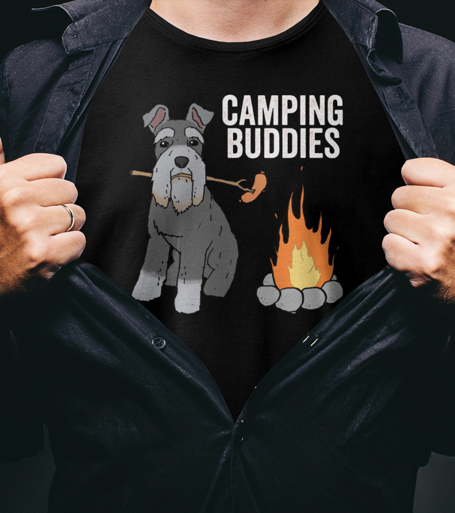 Schnauzer And Campfire Fun: Camping Buddies Delight T-Shirt