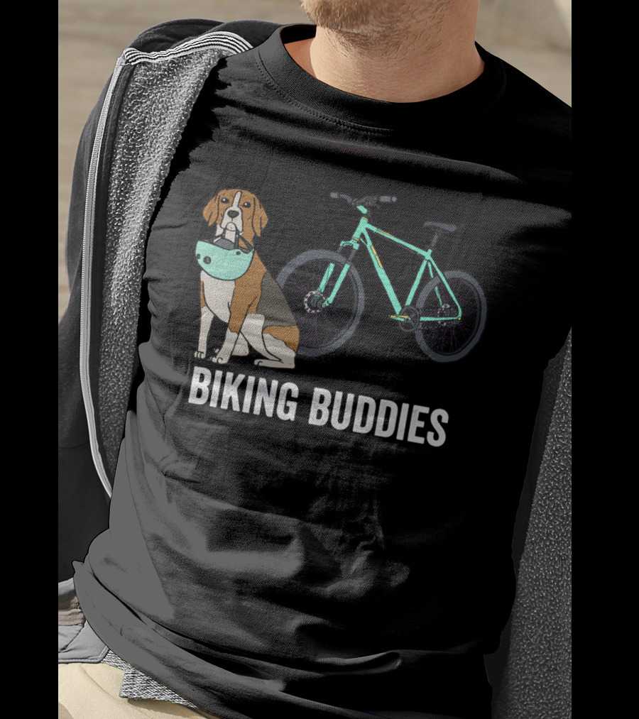 Beagle Biking Buddies With Teal Bicycle T-Shirt