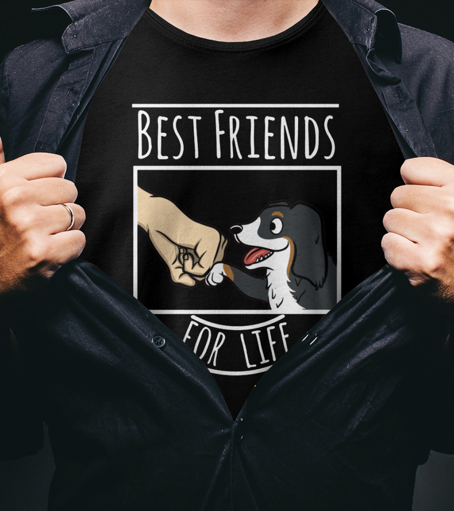 Best Friends For Life Bernese Mountain Dog Fist Bump T-Shirt