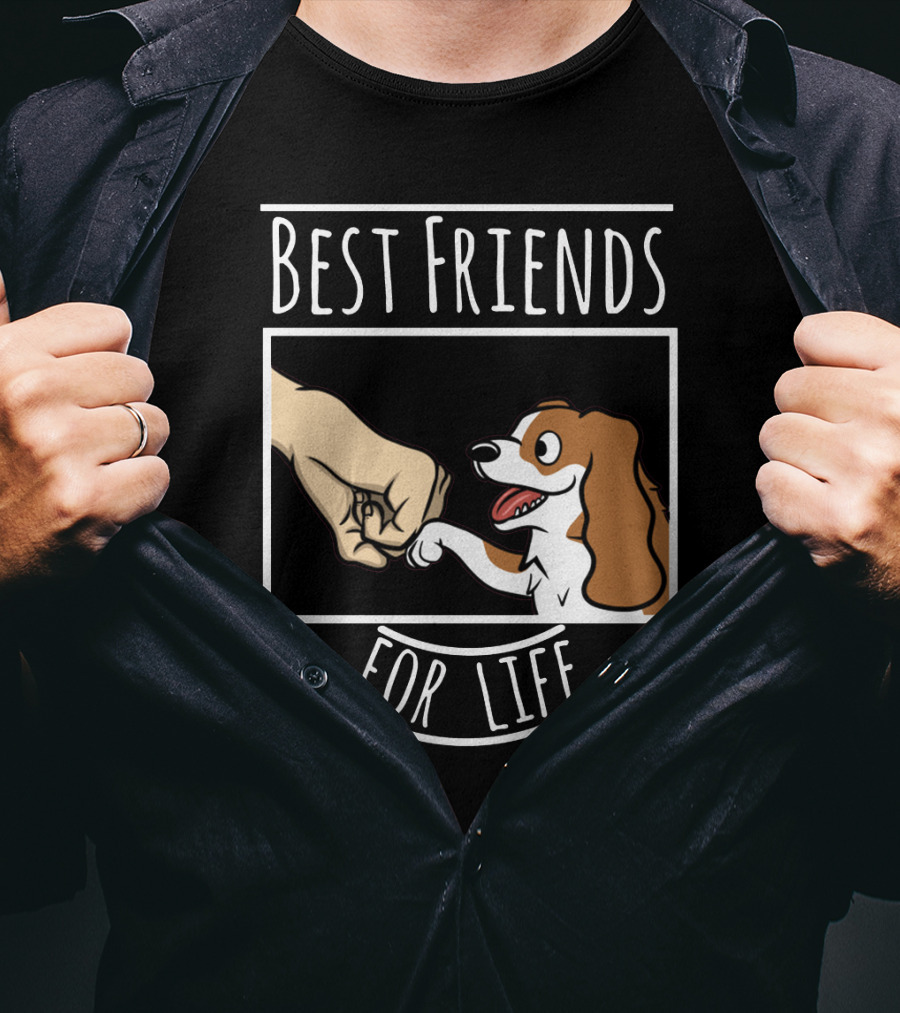 Best Friends For Life Cavalier King Charles Spaniel Fist Bump T-Shirt