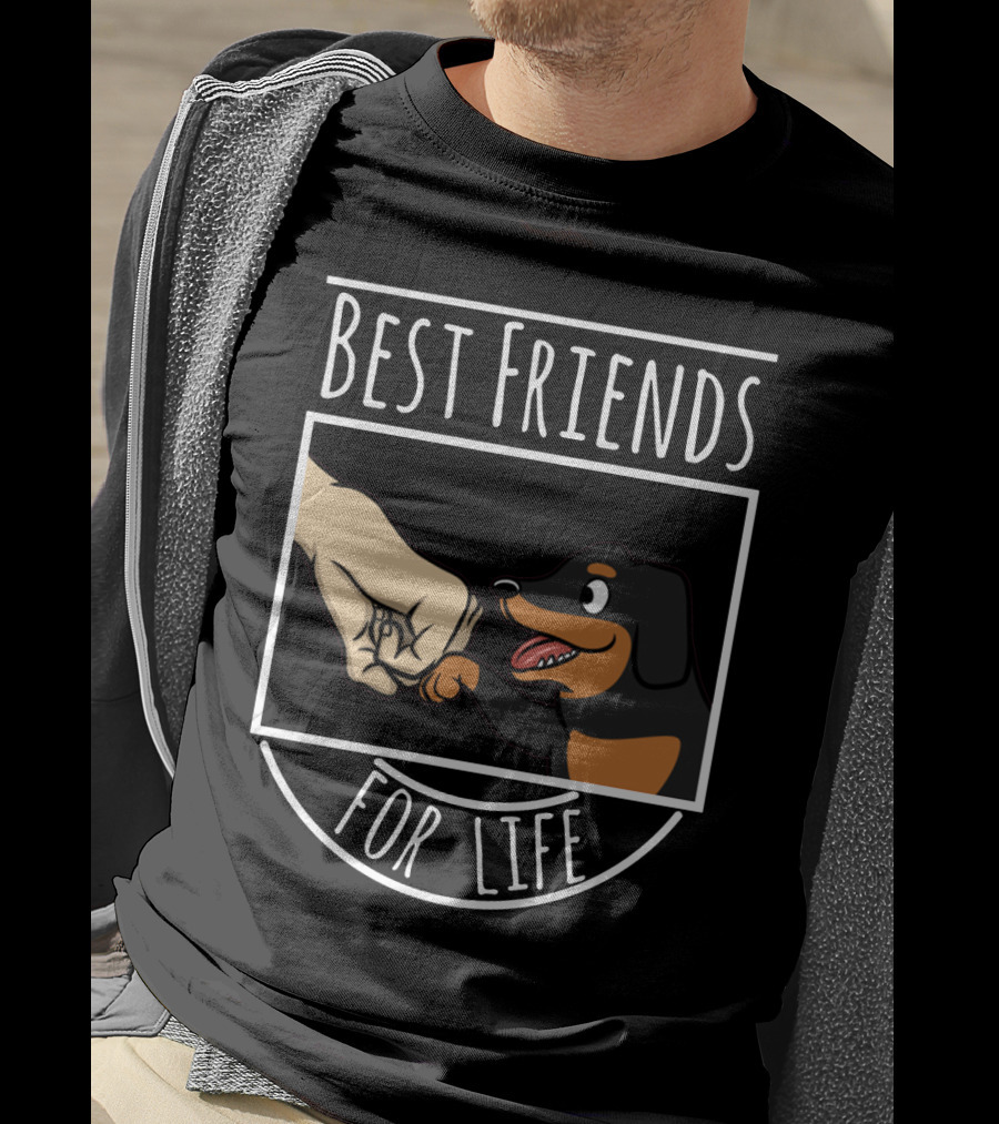 Best Friends For Life Dachshund Fist Bump Fun T-Shirt