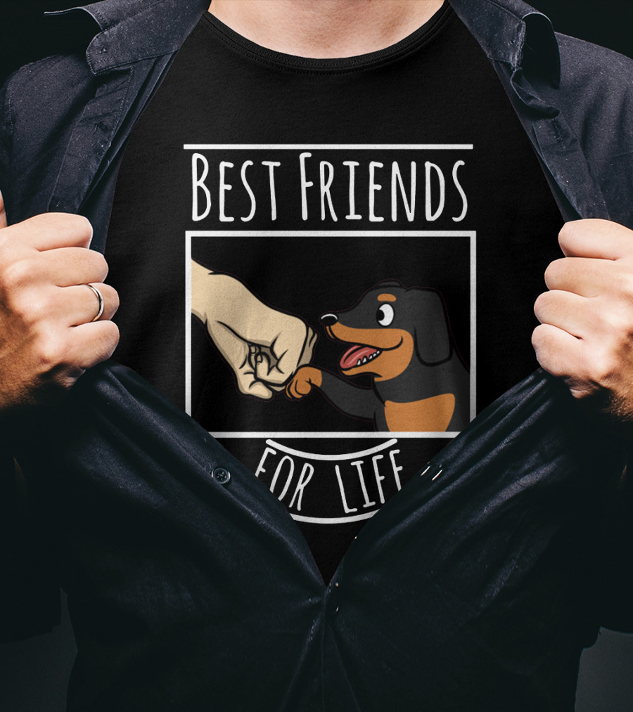 Best Friends For Life Dachshund Fist Bump Fun T-Shirt
