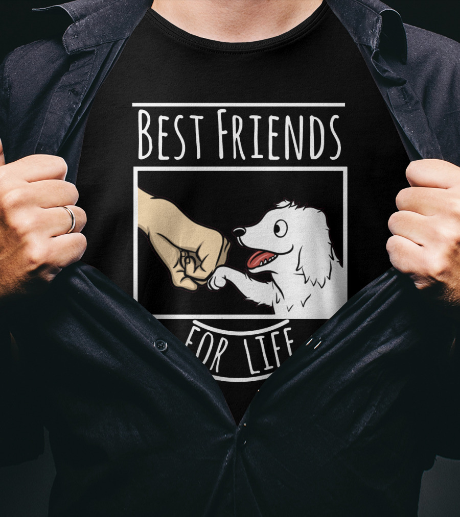 Best Friends For Life Great Pyrenees Puppy And Fist Bump Loyalty T-Shirt