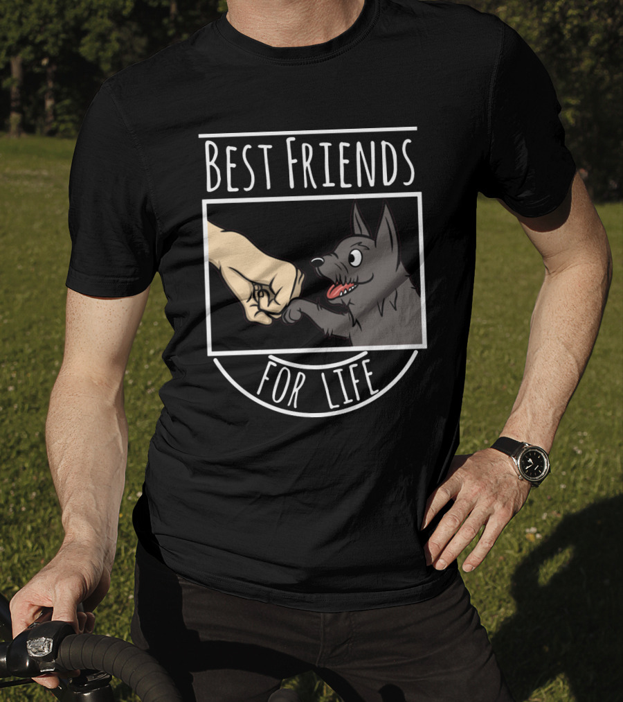 Best Friends For Life Scottie Hand And Paw Fist Bump T-Shirt