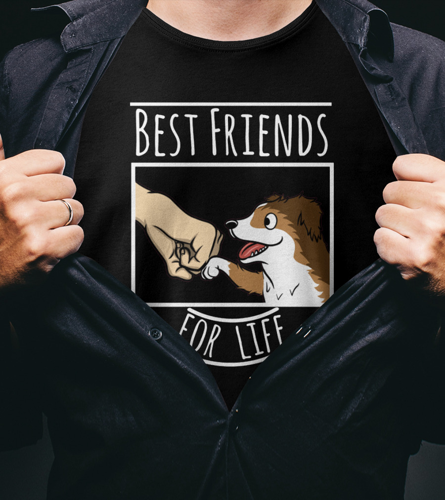 Best Friends For Life Sheltie Fist Bump Solidarity T-Shirt