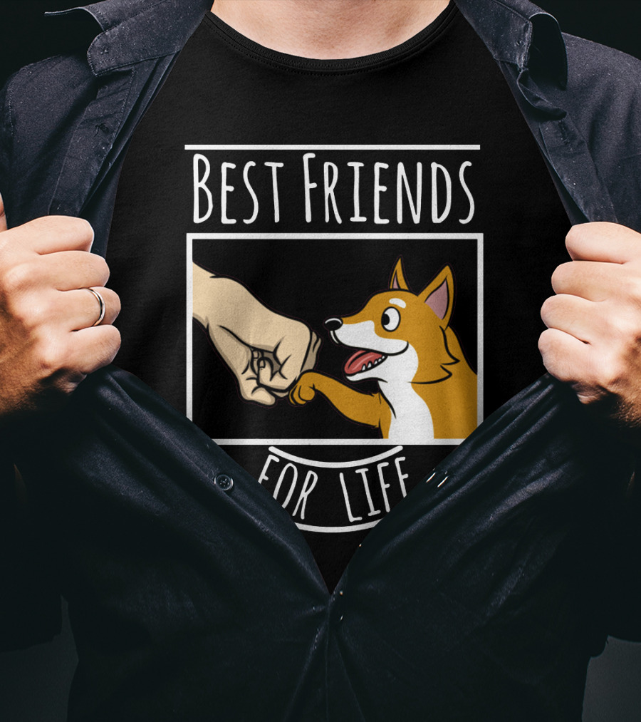 Best Friends For Life Shiba Inu Fist Bump Paws T-Shirt