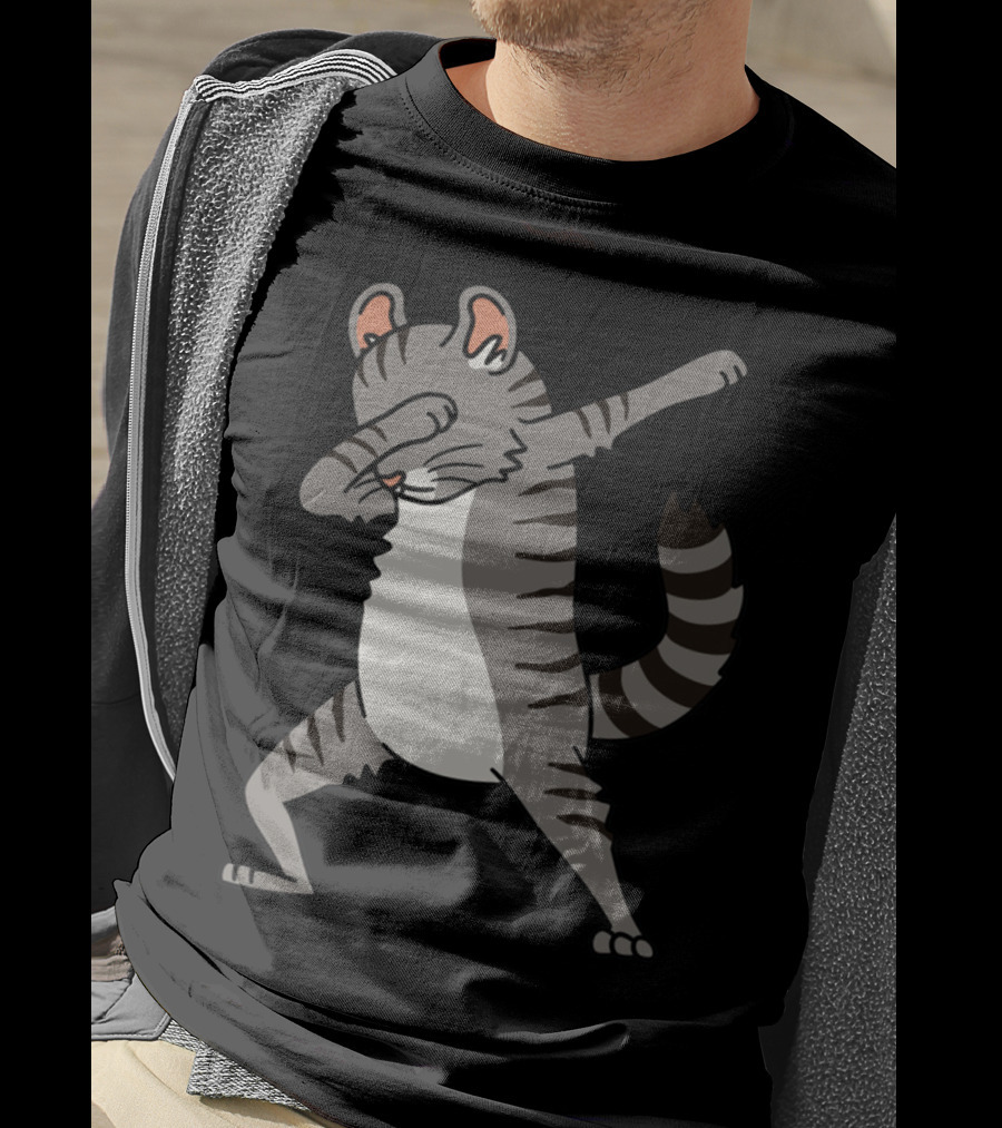 American Curl Cat Dabbing Pose T-Shirt