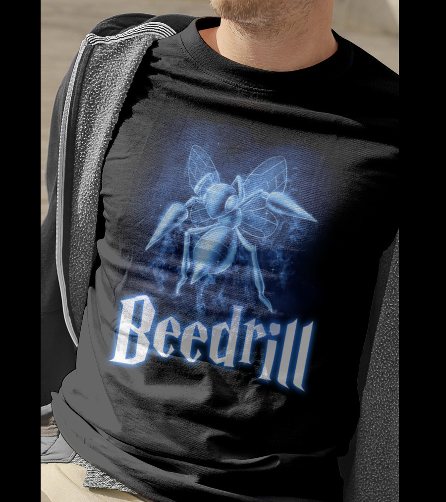 Beedrill Pokemon Patronus Glow Blue Aura T-Shirt