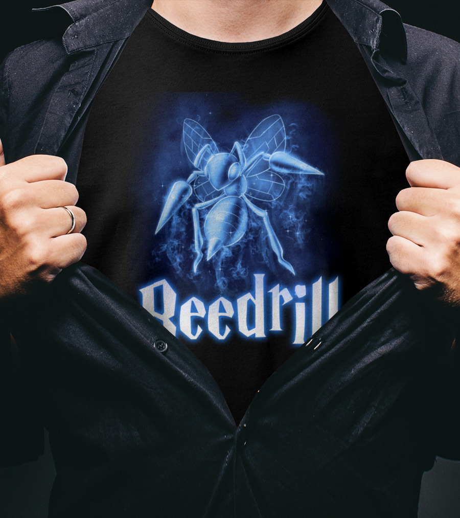 Beedrill Pokemon Patronus Glow Blue Aura T-Shirt
